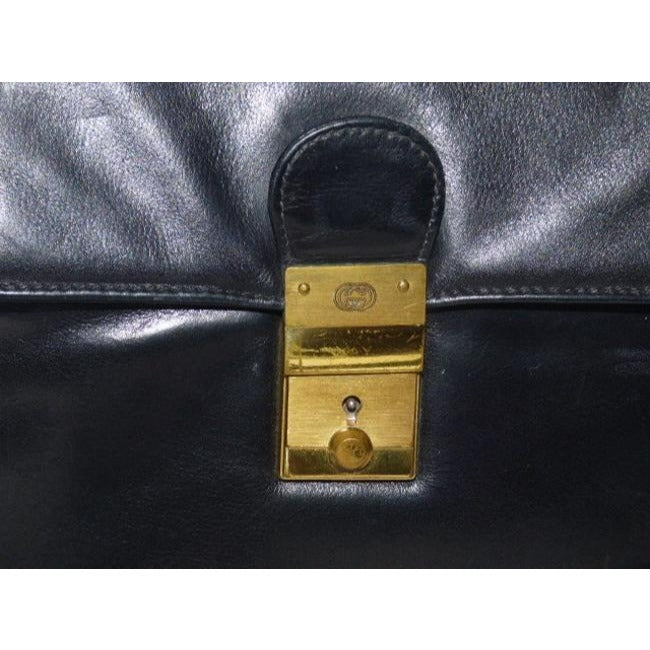 Gucci black smooth leather early Lady Lock two-way