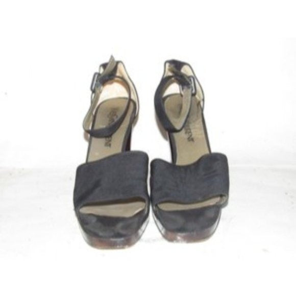 Saint Laurent MOD Black w Tortoise Shell Platform & Heel, Open Toe Dressy Sandals