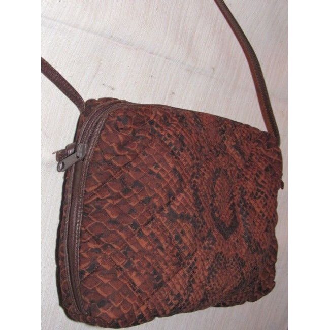 Bottega Veneta Snakeskin Print Silk & Leather Satchel