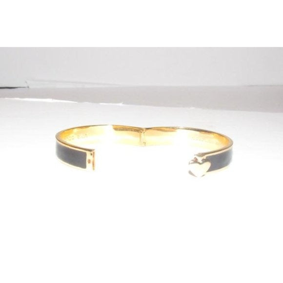 Kate Spade Black Enamel Gold Clamper Style Bangle