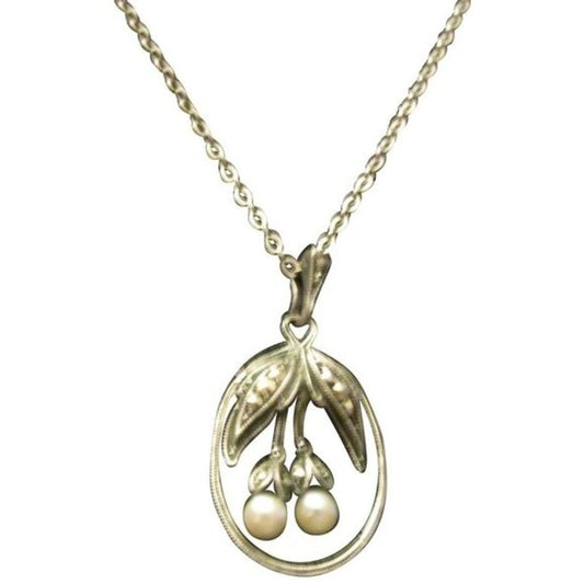 Judith Jack, Pearl & Marcasite, Calla Lilies Sterling Silver Pendant & Necklace