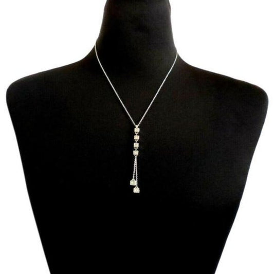 Dior Silver/Crystal Lariat Style Charm Necklace