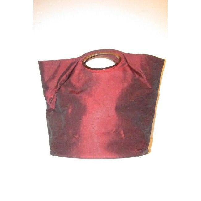 Gucci Xl Bucket Bag Graduated Fabric Leather With Punch Holes Metallic Burgundy Gold Tote