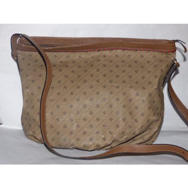 Gucci Vintage Designer Purses Tan Patent Gg Canvas Hobo Bag