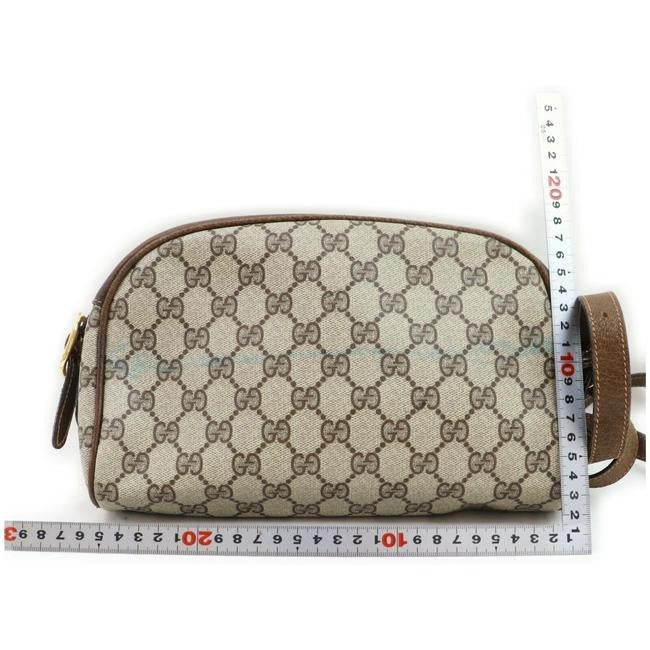 Gucci Gg Supreme Two Way Brown Guccissima Print Coated Canvas And Leather Shoulder Bag