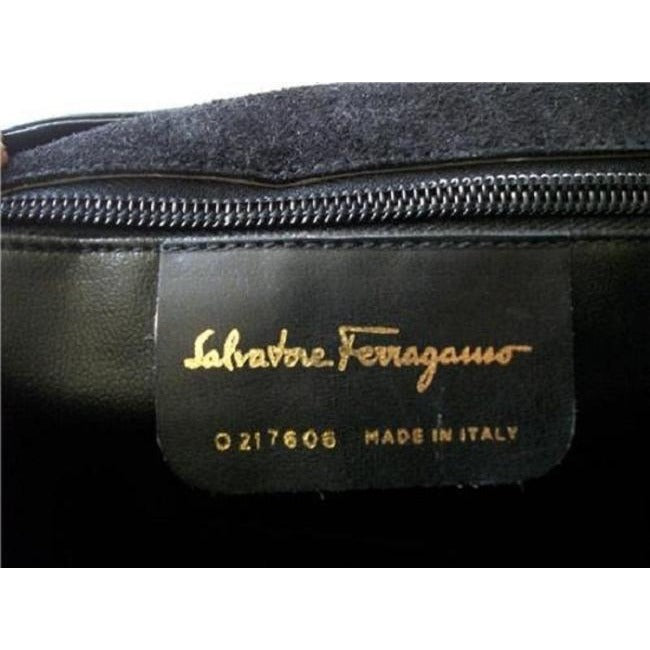 Salvatore Ferragamo Vintage Designer Purses Black Patent Leather Cross Body Bag