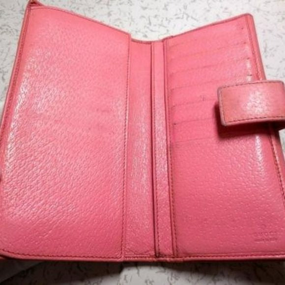 Gucci Pink Leather 'Eclipse' Style XL Gold Disk