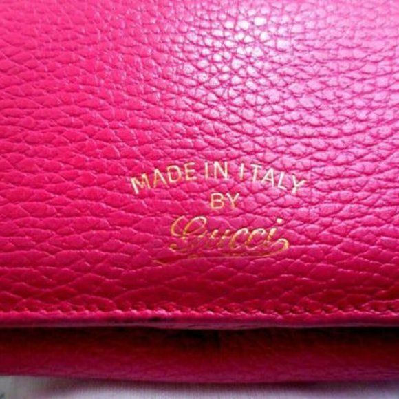 Gucci Fuchsia W Gold Hardware XL Checkbook Size