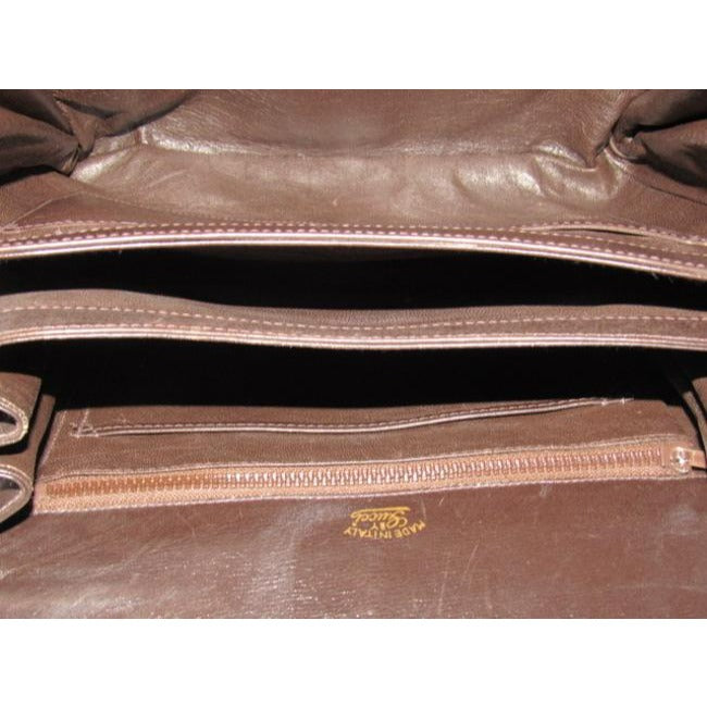 Gucci Vintage Rich Brown Leather Satchel