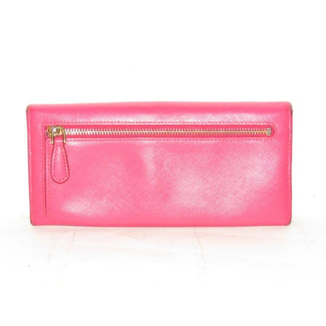 Prada Rose Colored Saffiano Leather Wallet
