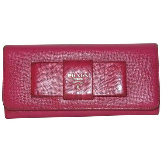 Prada Rose Colored Saffiano Leather Wallet