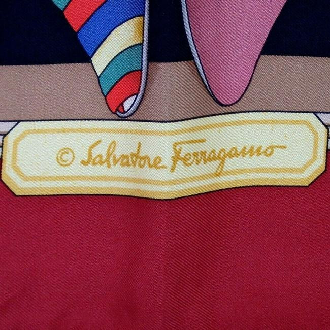 Salvatore Ferragamo Multi Color Shoe Print Scarf