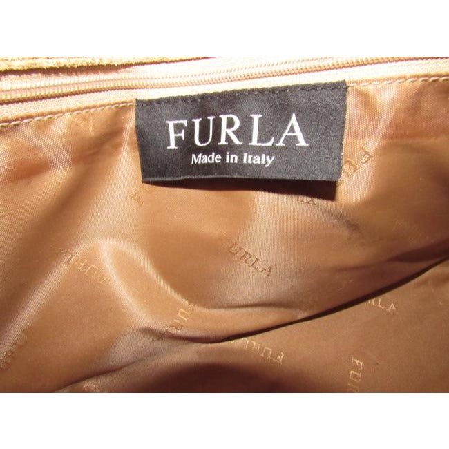 Furla Vintage Pursesdesigner Purses Camel Colored Glossy Leather Shoulder Bag