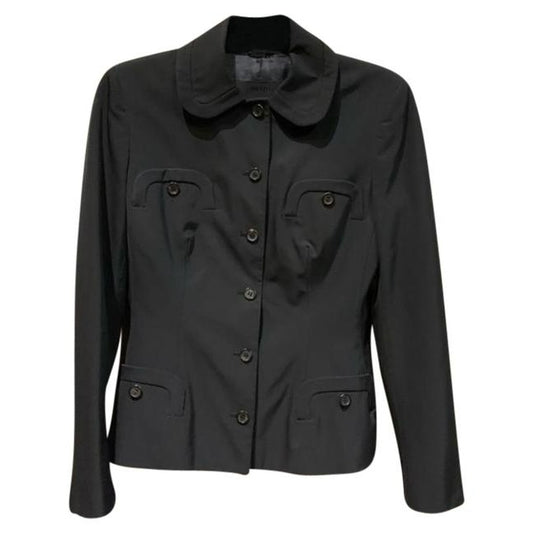 Prada Black Polyspandex All Purpose Jacket Coat