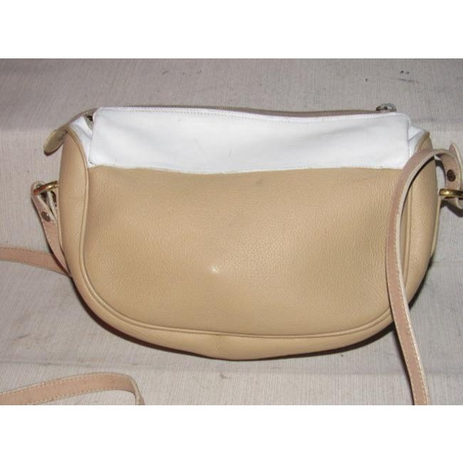 Gucci Vintage Pursesdesigner Purses White And Camel Leather Cross Body Bag