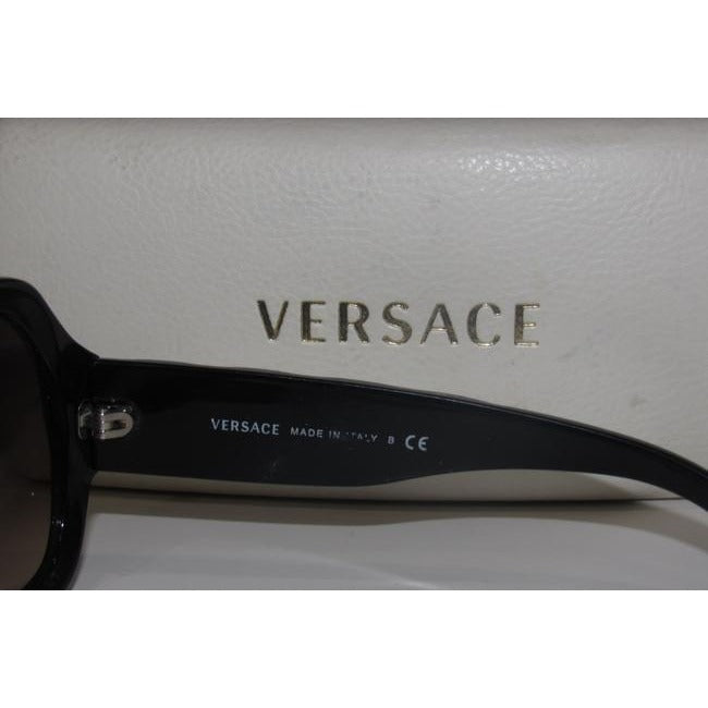 Versace Marbleized Heavy Plastic In Brown With Rhinestone Accents Sunglassesdesigner Sunglasses