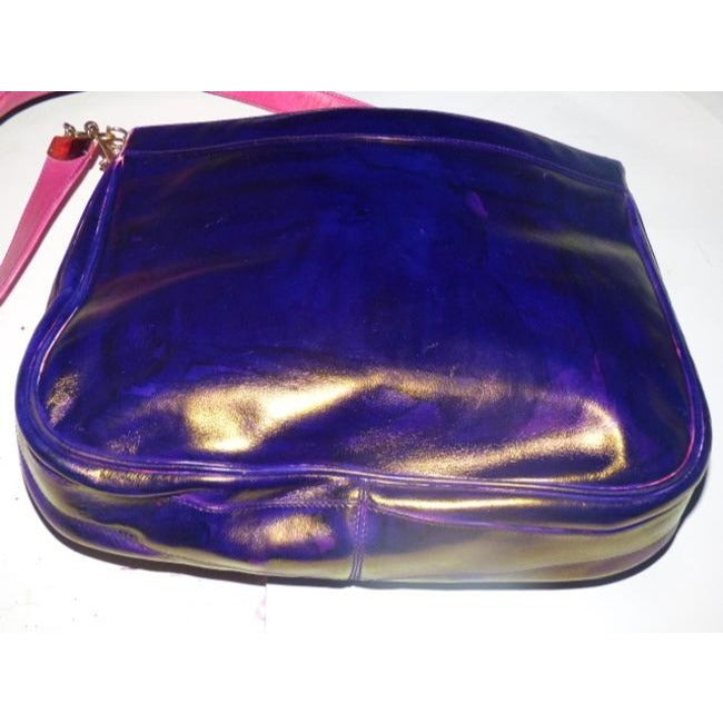 Gucci Vintage Pink And Purple Leather Glossy Shoulder Bag