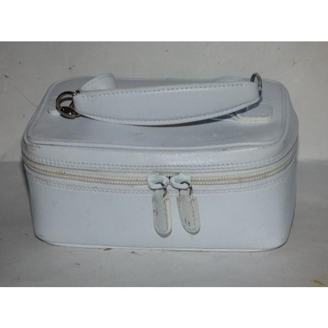 Gucci Vintage White Leather Zip Top Satchel