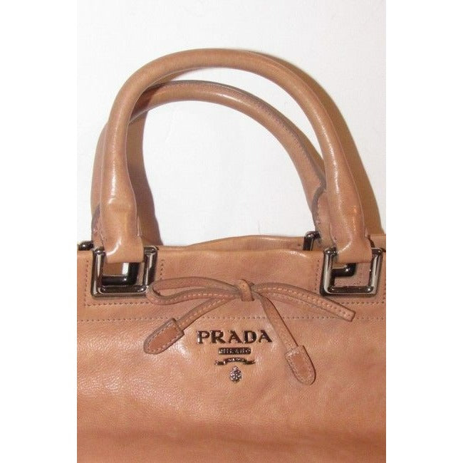 Prada Way Top Handle Nude Pink Leather Satchel