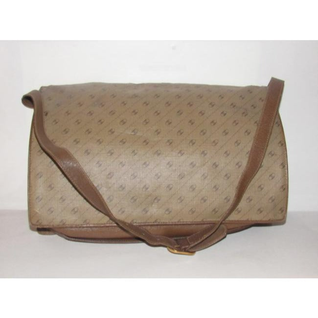 Gucci Vintage Coated Canvas Leather In Browns With Red Green Accent