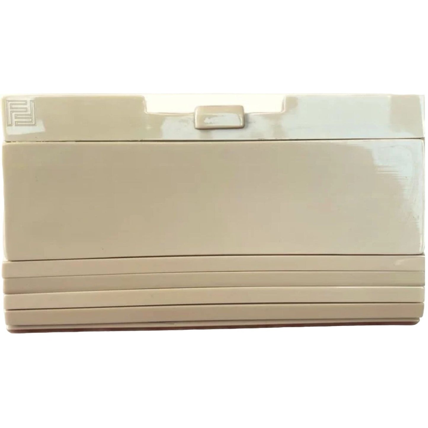One of a kind, vintage, Fendi ivory Two-way clutch style purse made of Lucite tiles and ivory leather