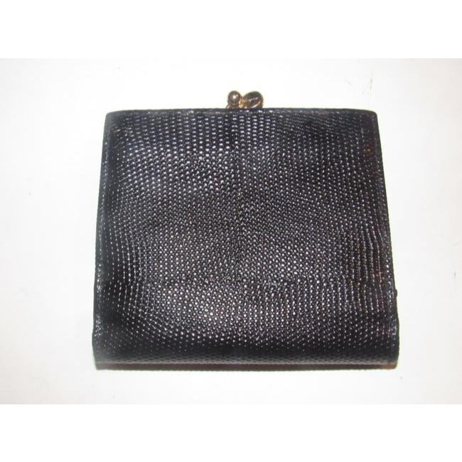 Salvatore Ferragamo Black Textured Leather Vintage Wallet