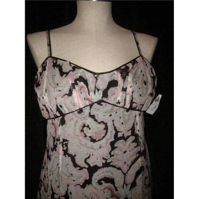 Tocca Pink Purple Abstract Floral Print In Silk Knee Length Short Casual Dress