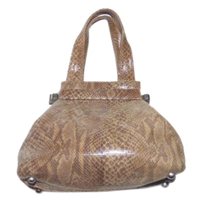 Stuart Weitzman Vintage Pursesdesigner Purses Python Leather In Shades Of Brown Clutch