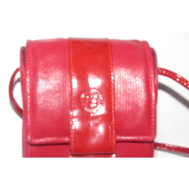 Fendi Clutch Zucca Print Way Clutchcross Bodyshoulder Red Embossed Leather Shoulder Bag