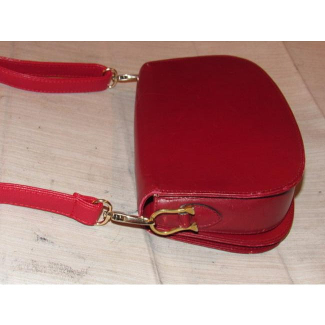 Gucci Vintage Red Leather Shoulder Bag