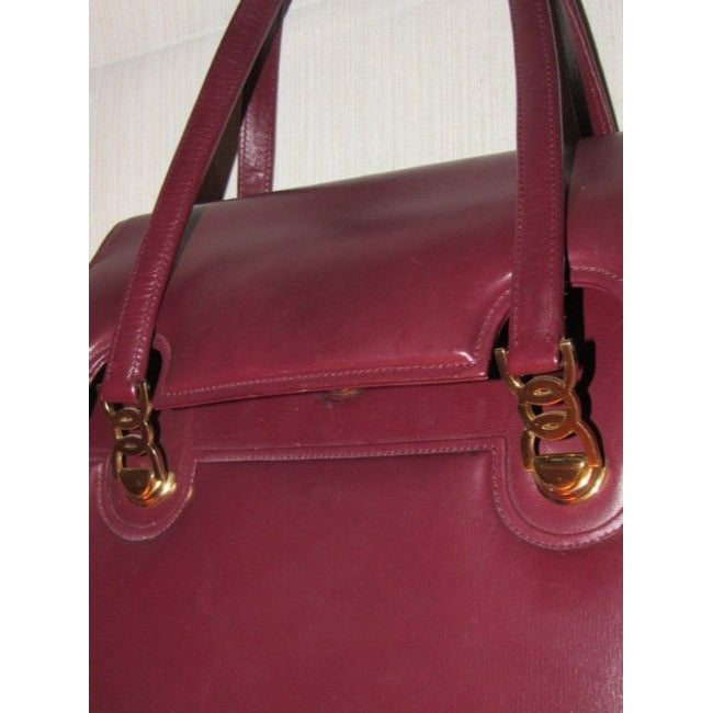 Gucci Vintage Burgundy Leather Satchel