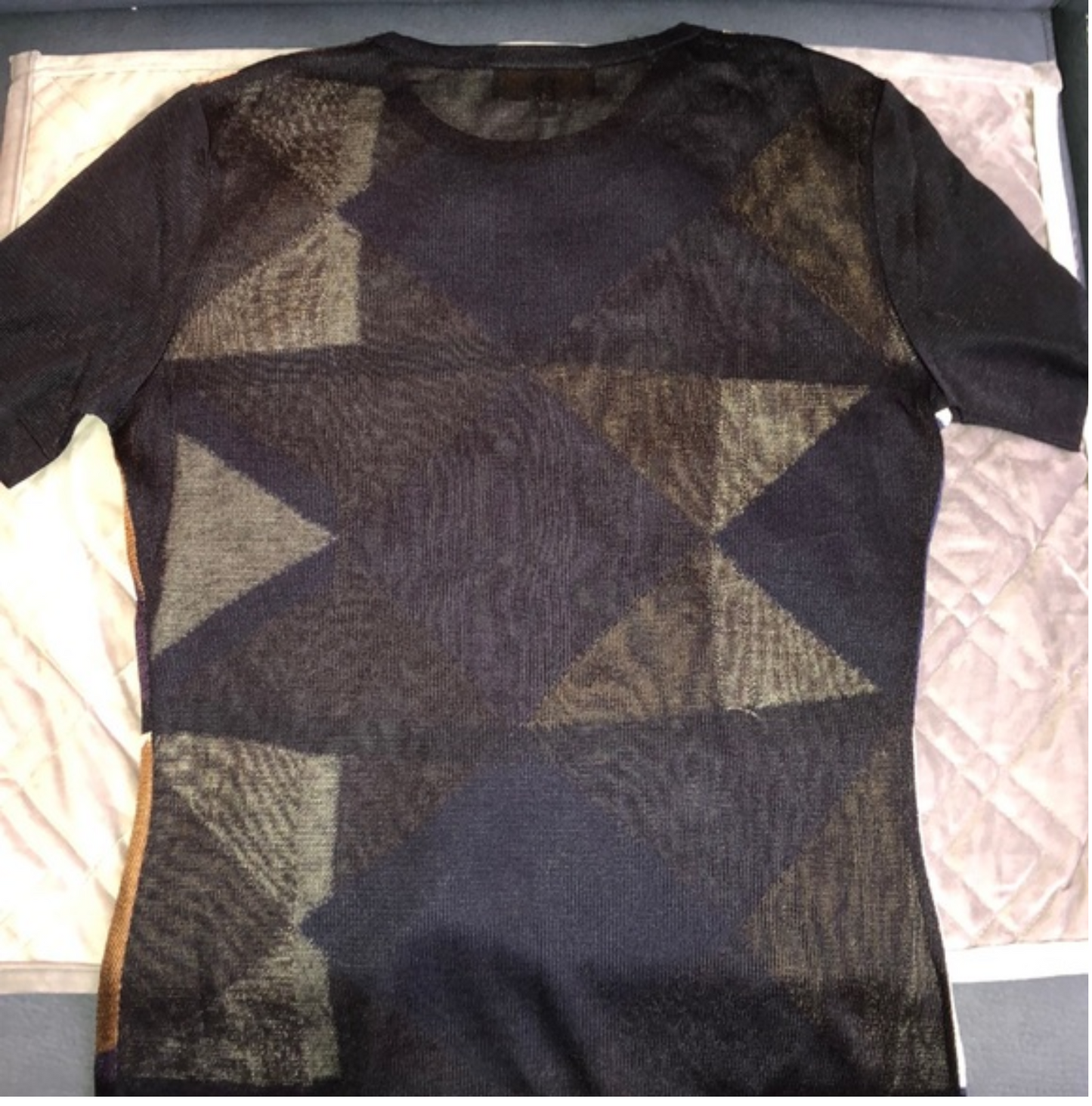 Fendi Black Purple, Brown,& Blue, Graphic Zucca Logo Print Knit Blouse