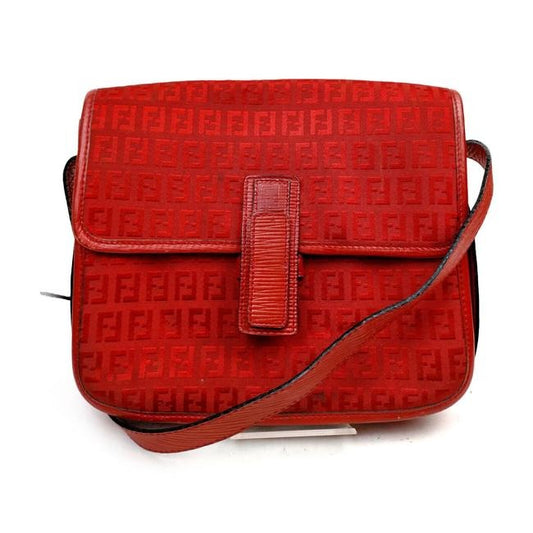 Fendi Vintage Pursesdesigner Purses Red Zucchino Printleather Shoulder Bag