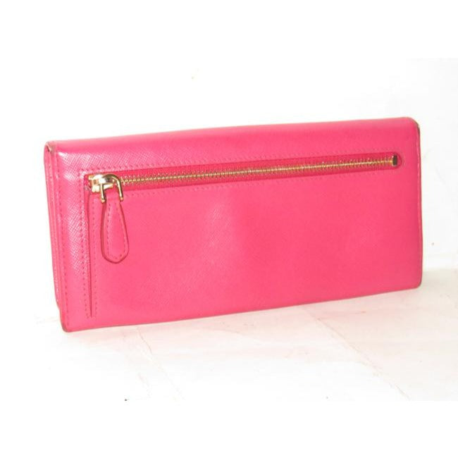 Prada Rose Colored Saffiano Leather Wallet