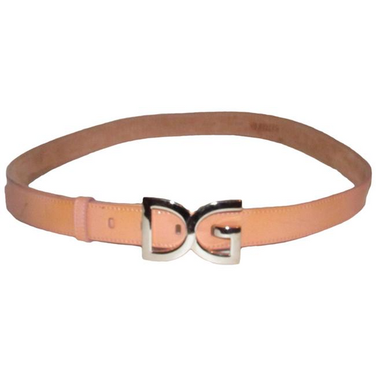 Dolce And Gabbana Pink Leatherchrome Dg Buckle Belt