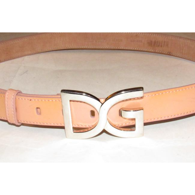 Dolce And Gabbana Pink Leatherchrome Dg Buckle Belt