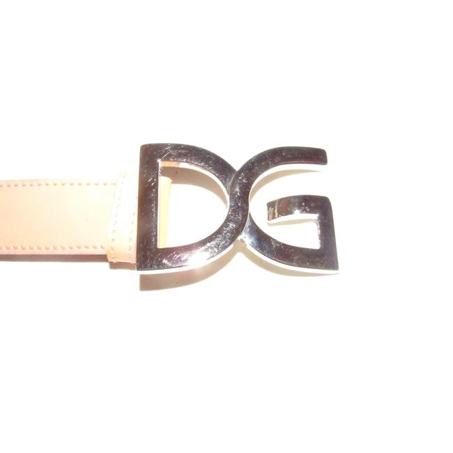 Dolce And Gabbana Pink Leatherchrome Dg Buckle Belt