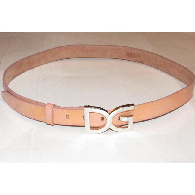 Dolce And Gabbana Pink Leatherchrome Dg Buckle Belt