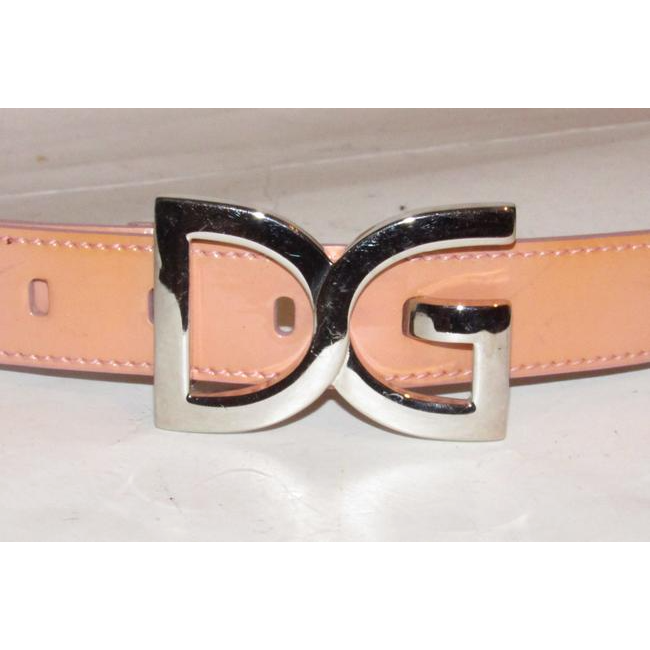 Dolce And Gabbana Pink Leatherchrome Dg Buckle Belt