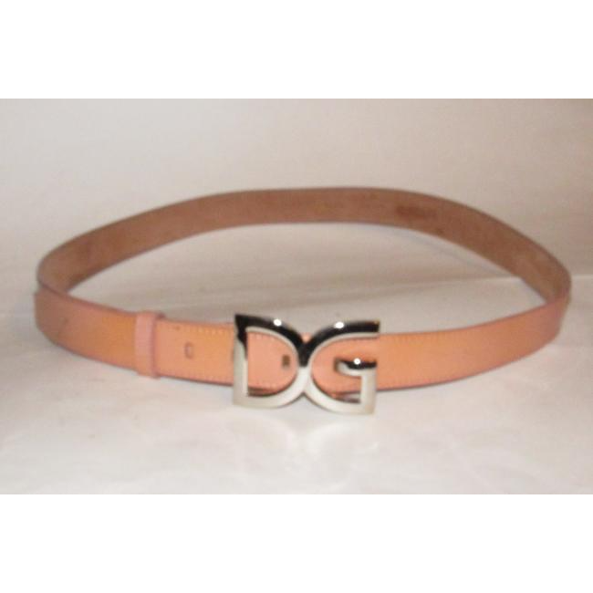 Dolce And Gabbana Pink Leatherchrome Dg Buckle Belt