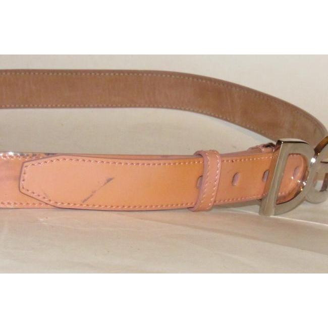 Dolce And Gabbana Pink Leatherchrome Dg Buckle Belt