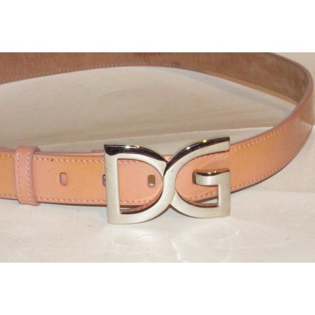 Dolce And Gabbana Pink Leatherchrome Dg Buckle Belt