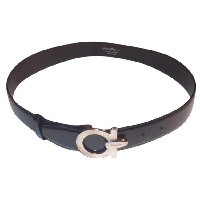 Salvatore Ferragamo Black Leather Vintage Belt