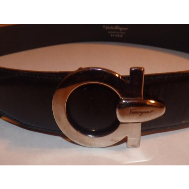 Salvatore Ferragamo Black Leather Vintage Belt