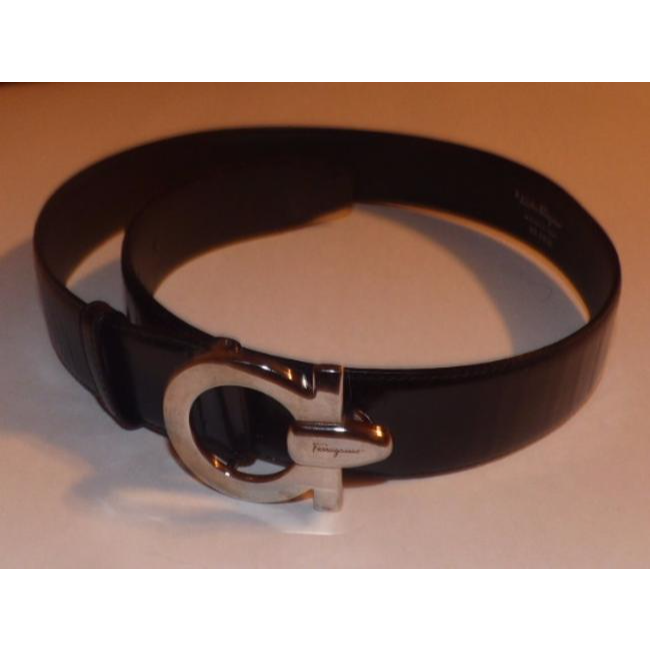 Salvatore Ferragamo Black Leather Vintage Belt