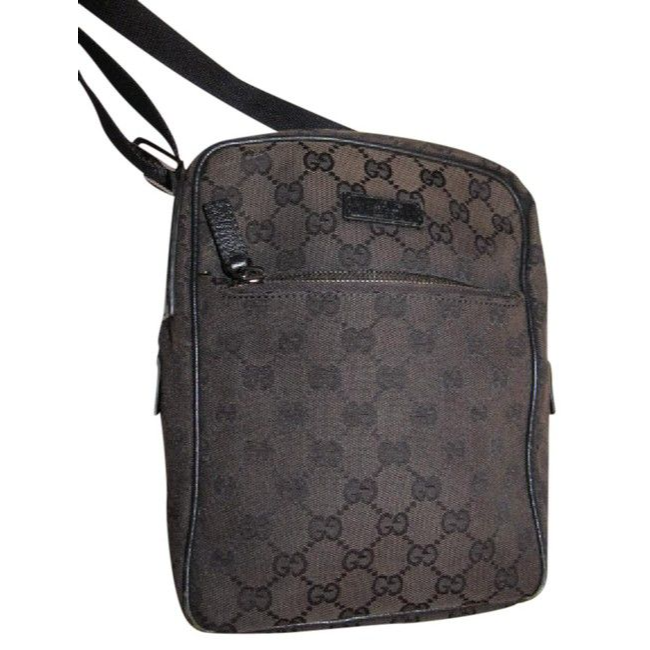 Gucci Newer Pursesdesigner Purses Dark Brown Leather And Brown Large G Logo Print Canvas With A Nylo