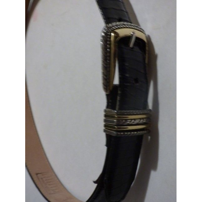 Brighton Black Or Midnight Blue Crocodile Embossed Leather Vintage Accesoriesdesigner Belt