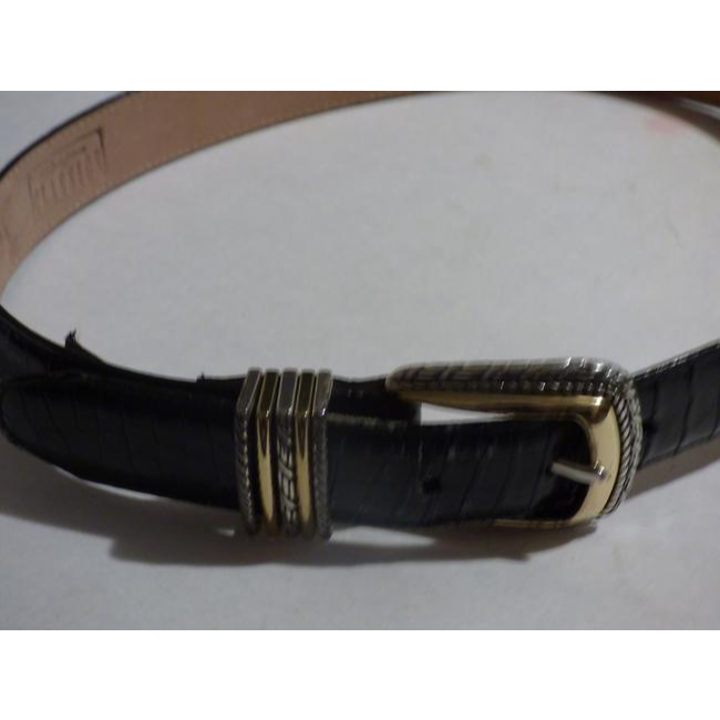 Brighton Black Or Midnight Blue Crocodile Embossed Leather Vintage Accesoriesdesigner Belt