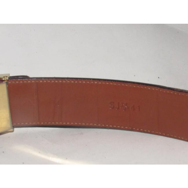 St John Glossy Black Leather Belt w Gold Horse-bit