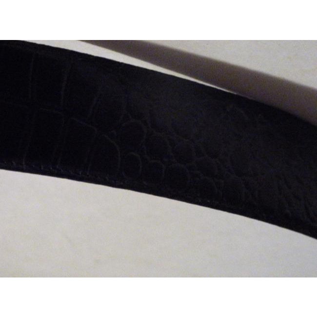 Milor Navy Blue Crocodile Embossed Leather Belt